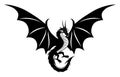 Black dragon icon with wings.