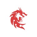 Dragon Silhouette Tattoo Logo Design Vector