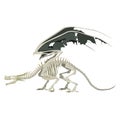 Dragon skeleton vector illustration. Ghost dragon