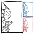 Dragon sketch frame picture