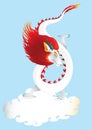 Dragon in the sky with cloud vector
