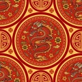 Dragon slayer colorful seamless pattern