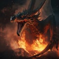 dragon spitting fire, high quality Royalty Free Stock Photo