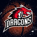 Dragon sport logo basketball design