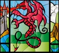 Dragon stained glass Royalty Free Stock Photo