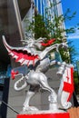 Dragon statue at the Broadgate Tower in London, UK