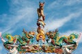 Dragon statue on china temple roof Royalty Free Stock Photo