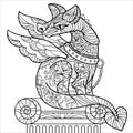 Dragon statue coloring page anti stress
