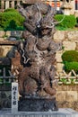 Dragon statue in Hokan-ji Temple Pagoda in Kyoto in Japan