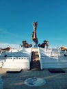 Dragon statue in sawan Park, landmark of Nakhonsawan, central district of Thailand