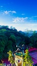 Dragon statue located above one of the towers of Lamas Castle in Tarapoto