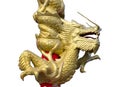 Dragon statue on white background.