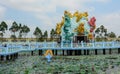 Dragon statues on the lake in Penang, Malaysia