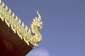 Dragon stucco on the temple roof,in Thailand Royalty Free Stock Photo