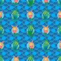 Dragon symmetry style seamless pattern Royalty Free Stock Photo