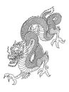 Dragon tattoo vector for sticker.