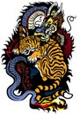 Dragon and tiger fighting