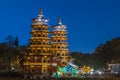 Dragon and Tiger Pagodas famous building in southern Taiwan at night, Kaohsiung, Taiwan Royalty Free Stock Photo