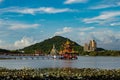 Dragon and Tiger Pagodas at the Lotus Pond in Kaohsiung, Taiwan Royalty Free Stock Photo