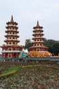 Dragon And Tiger Pagodas at Lotus Pond, Kaohsiung, Taiwan Royalty Free Stock Photo