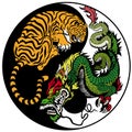 Dragon and tiger yin yang
