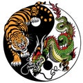 Dragon and tiger yin yang Royalty Free Stock Photo