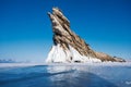 Dragon cape on frozen Lake Baikal,