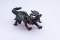 Dragon toy isolated in front a white background Royalty Free Stock Photo