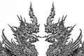 Dragon in traditional Thai style molding art Royalty Free Stock Photo