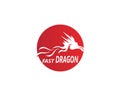 Dragon vector icon illustration design logo template Royalty Free Stock Photo