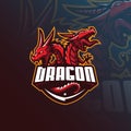 Dragon vector mascot logo design with modern illustration concept style for badge, emblem and tshirt printing. angry dragon Royalty Free Stock Photo