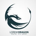 Dragon vector silhouette Royalty Free Stock Photo