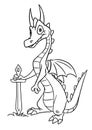 Dragon wars sword knight fairytale character illustration character Royalty Free Stock Photo