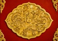 Dragon wood plate carving