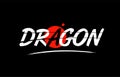 dragon word text logo icon with red circle design