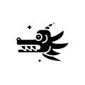 Dragon worship black icon concept. Dragon worship flat vector symbol, sign, illustration.