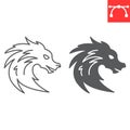 Dragon 2024 year line and glyph icon