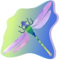 dragonflies flying watercolor gradient silhouette, vector