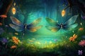 Dragonfly Dance in Enchanted Meadows generated by AI