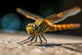 Dragonfly eyes wings insect nature. Generate Ai