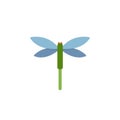 Dragonfly. Flat color icon. Animal vector illustration