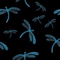 Dragonfly funky seamless pattern