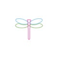 Dragonfly icon in flat style isolated on white background Royalty Free Stock Photo