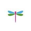 Dragonfly icon in flat style isolated on white background Royalty Free Stock Photo