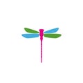 Dragonfly icon in flat style isolated on white background