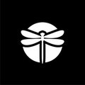 Dragonfly icon isolated on dark background Royalty Free Stock Photo