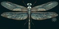 A dragonfly with its long, slender body and intricately patterned wings