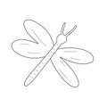 Dragonfly line art illustration, spring garden insect, cute doodle drawing, abstract hand drawn illustration, good as
