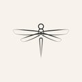 dragonfly line art logo vector design