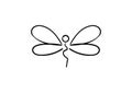 Dragonfly line art with simple and modern design